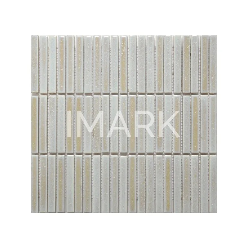 12X92 mm Green Ivory Kit Kat Vintage Ceramic Mosaic Tiles