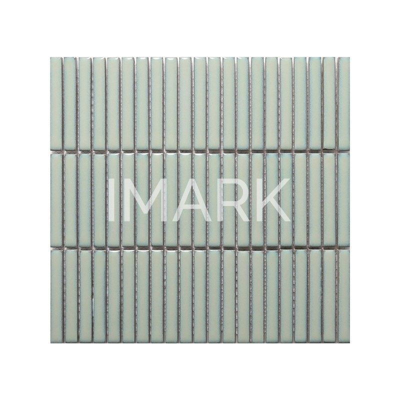 Mini Light Green Glossy Porcelain Kit Kat Fingers Mosaic Tiles IMARK