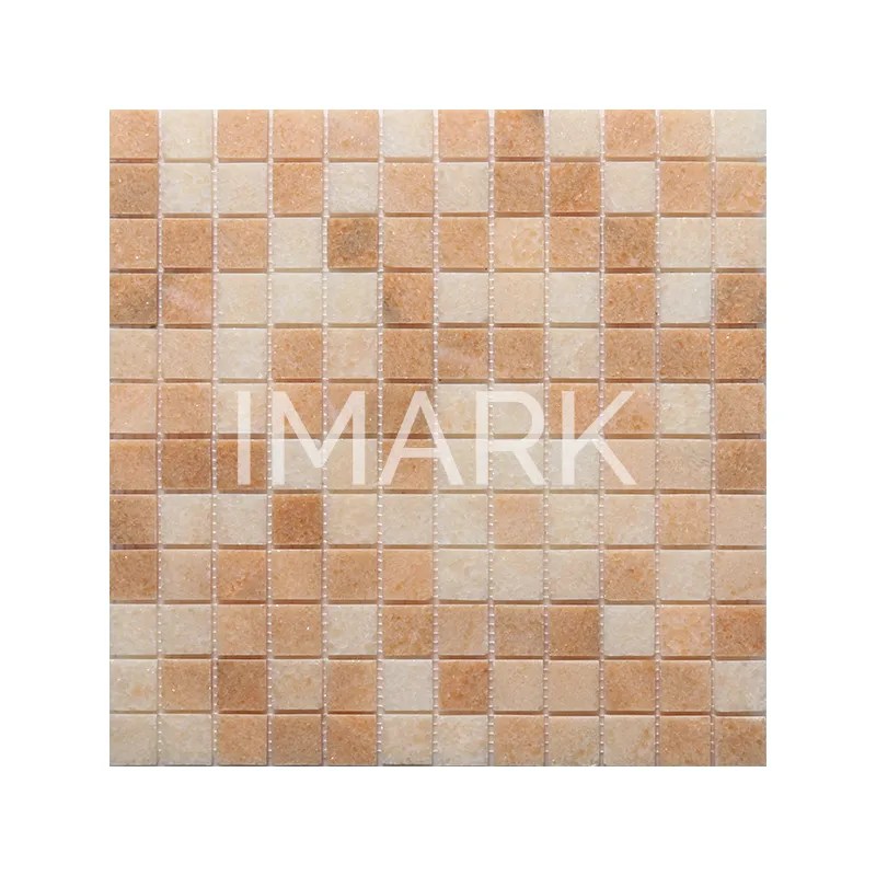 Polished / Honed Cloudy Rose Marble Mosaic Tiles IMARK Mosaic Tile