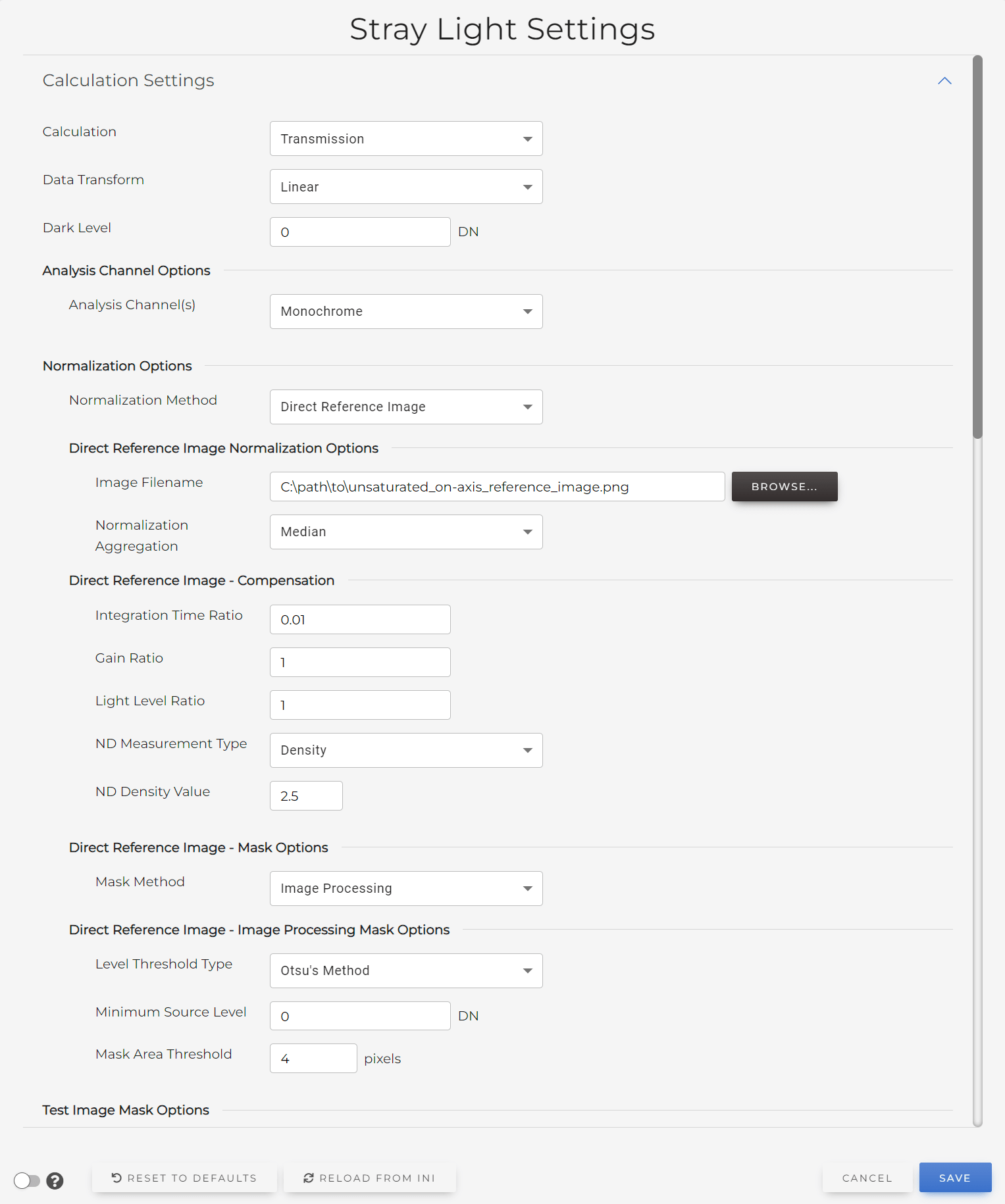 Normalized Stray Light Instructions Imatest