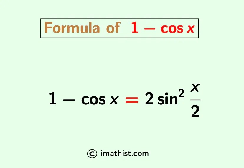 1cosx Identity, Proof 1cosx Formula [in terms of sin] iMath