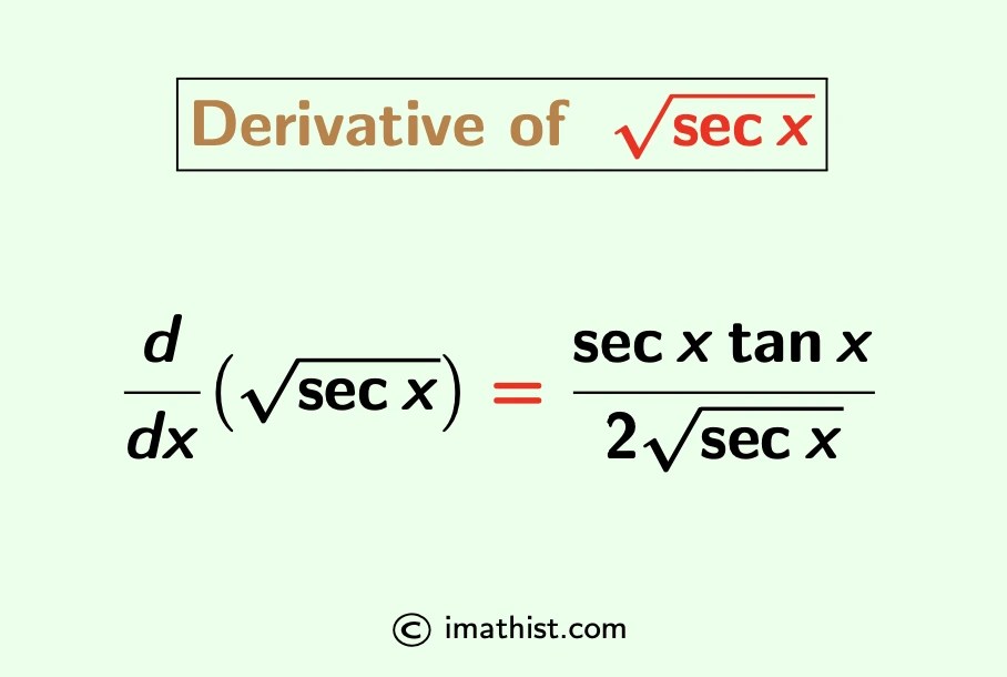 Derivative of root secx by First Principle iMath