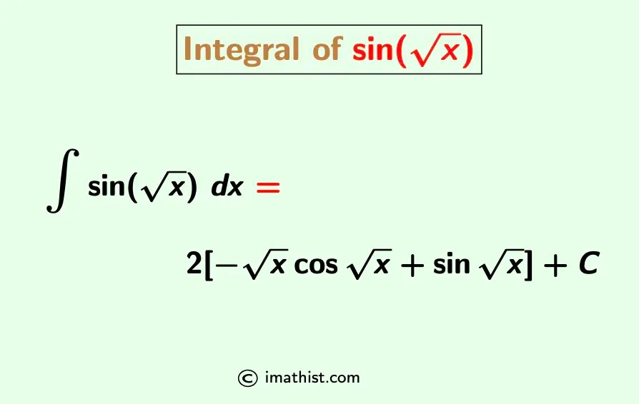 Integral of sin root x dx Find ∫sin(√x)dx iMath