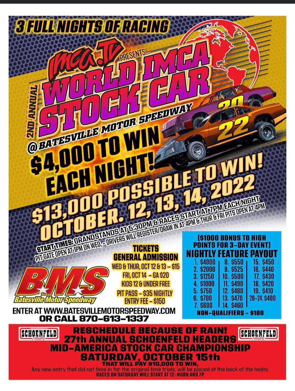IMCA Sunoco Stock Cars Batesville bound for Oct. 1215 World