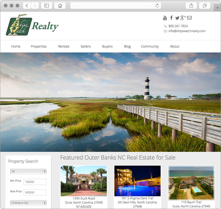 Outer Banks NC Real Estate site Design