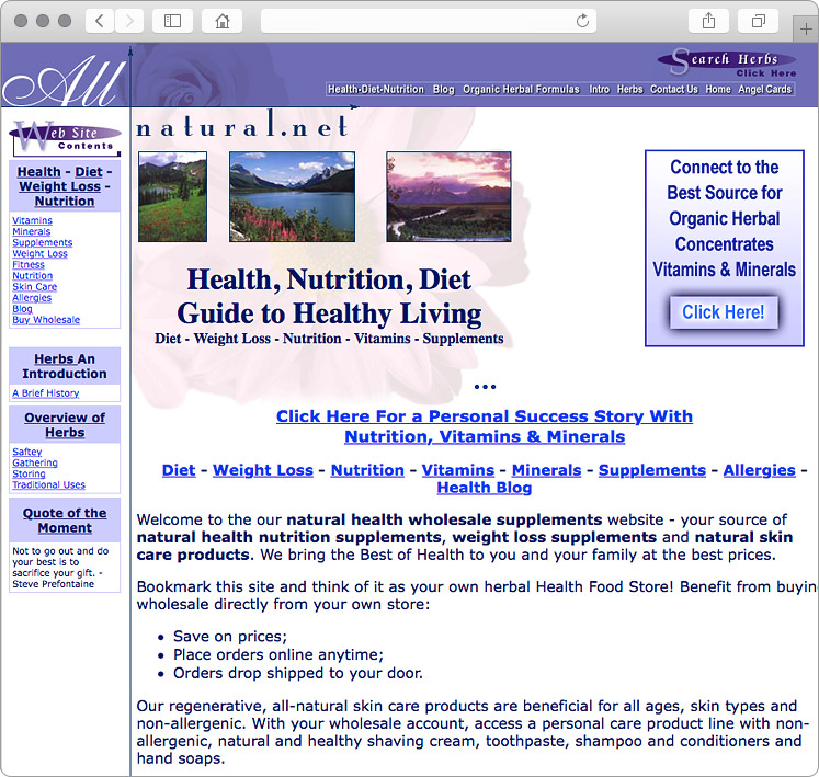 Natural Health Nutrition site Design