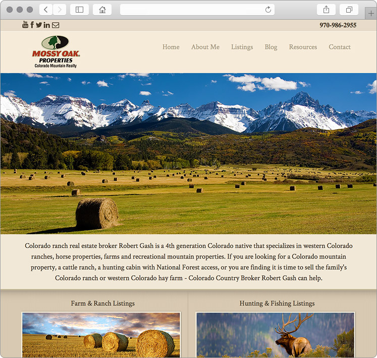 Colorado Land Ranch Real Estate site Design