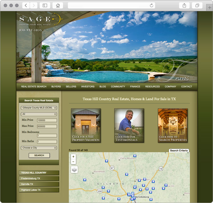 Sage Texas Real Estate site