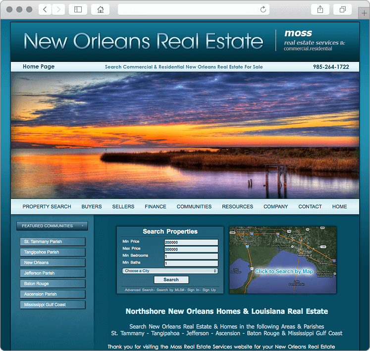 New Orleans Louisiana Real Estate site Design