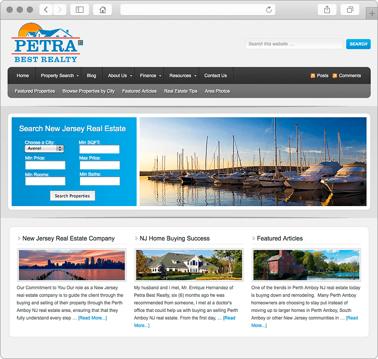 New Jersey Real Estate Company site Design