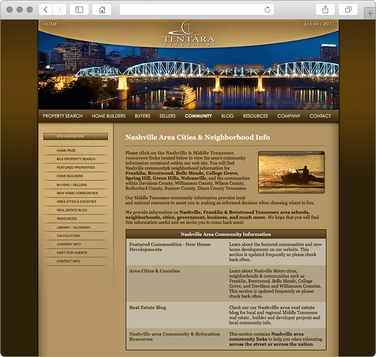 Tennessee Real Estate Company site Design