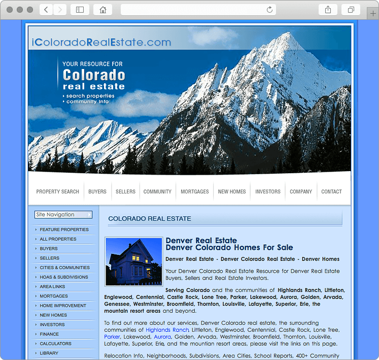 Colorado Custom Real Estate site Design