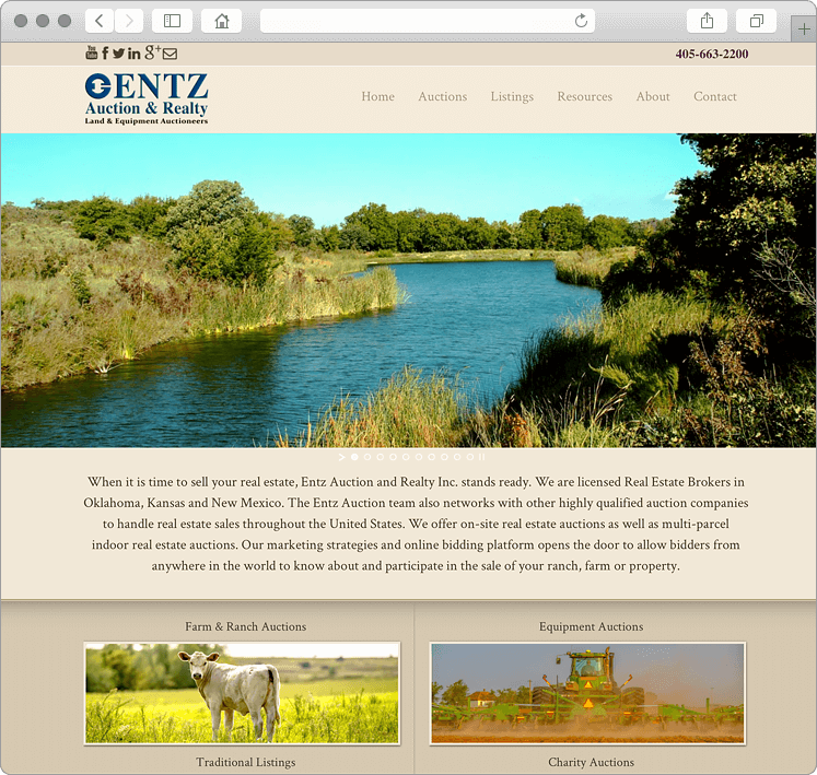 Equipment and Real Estate Auction site Design Oklahoma, Kansas, NM
