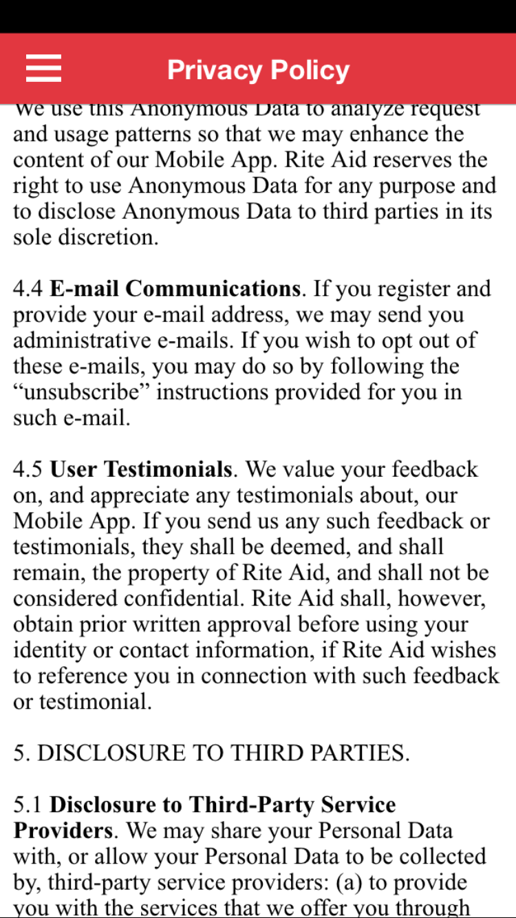Rite Aid app Keeps it simple with basic pharmacy services