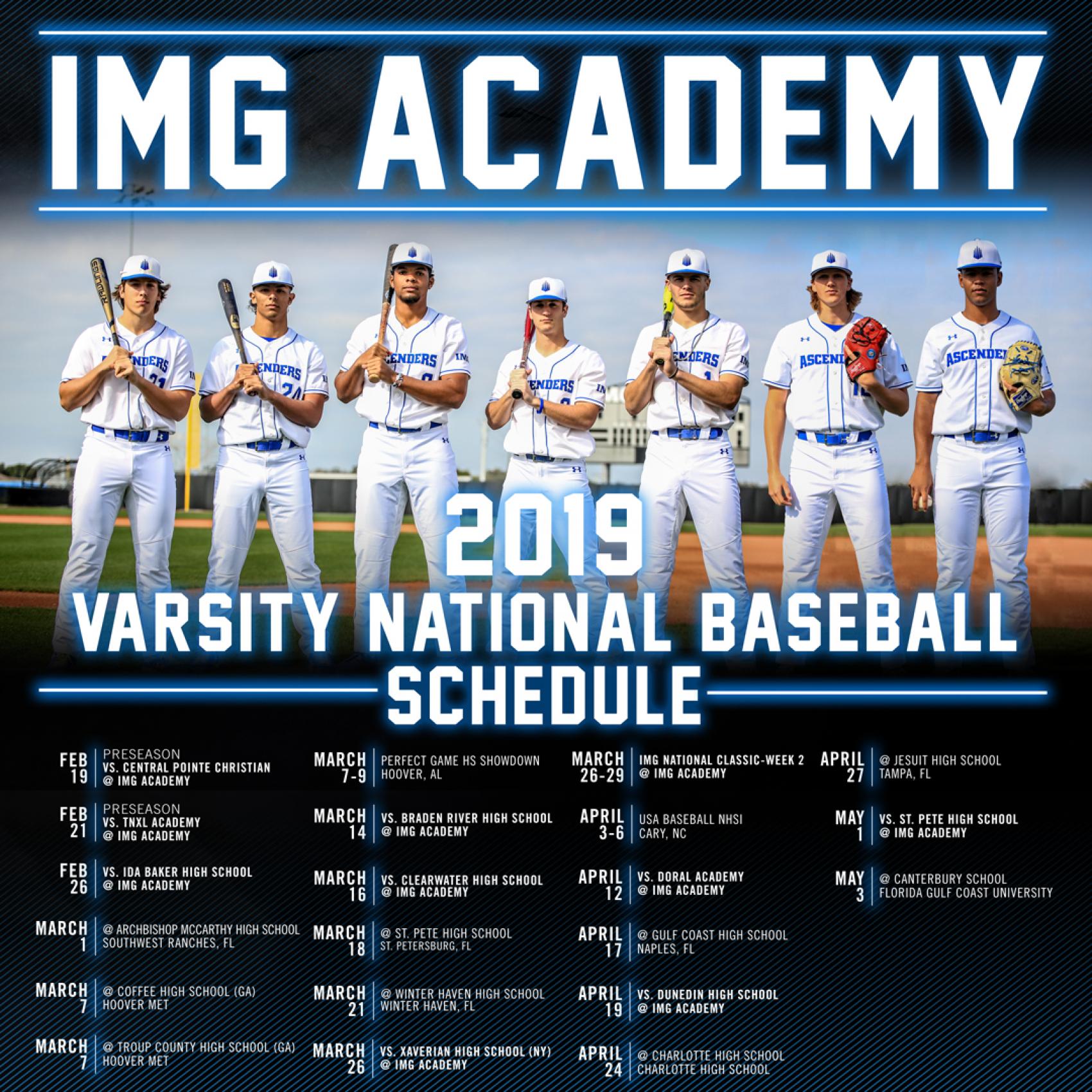 2019 Baseball Schedule IMG Academy