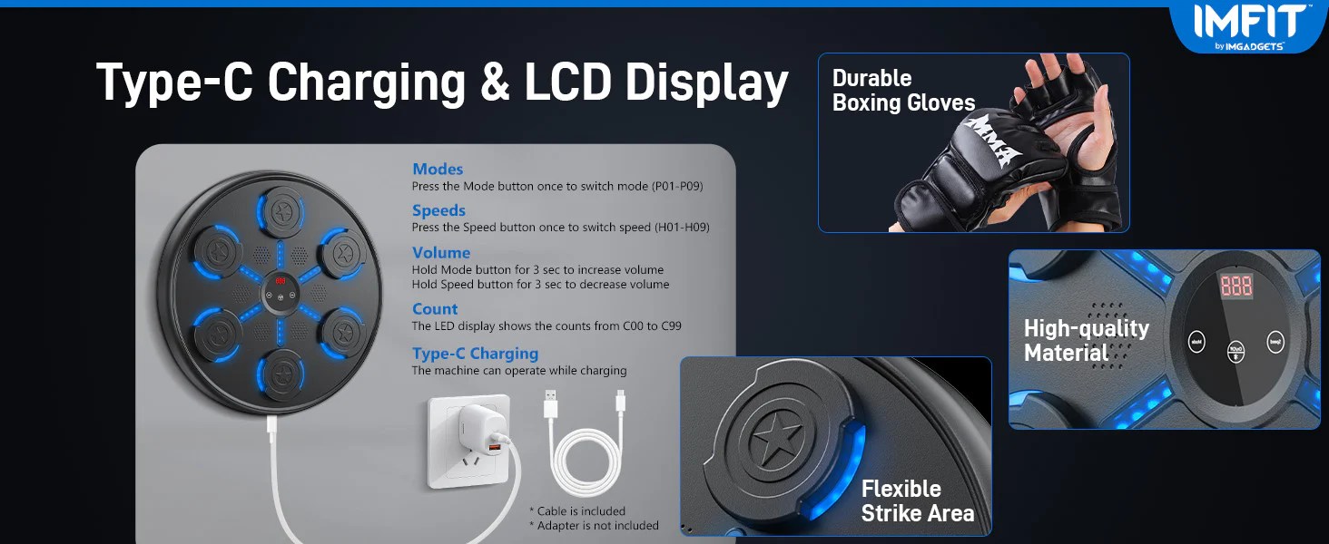 IMFIT Music Boxing Machine with gloves Punching equipment for home