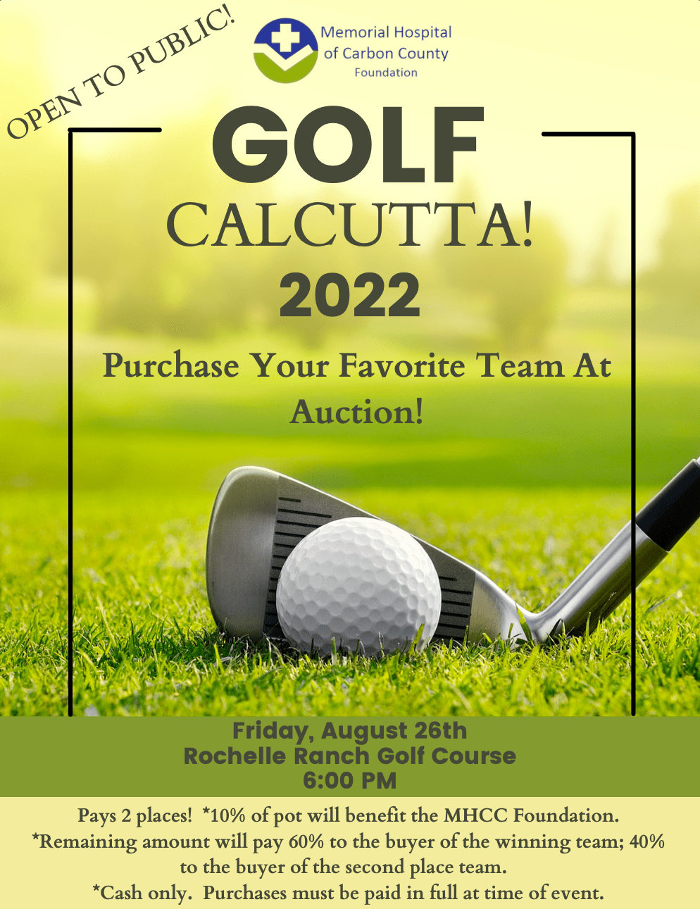 Golf Calcutta! 2022 Memorial Hospital of Carbon County