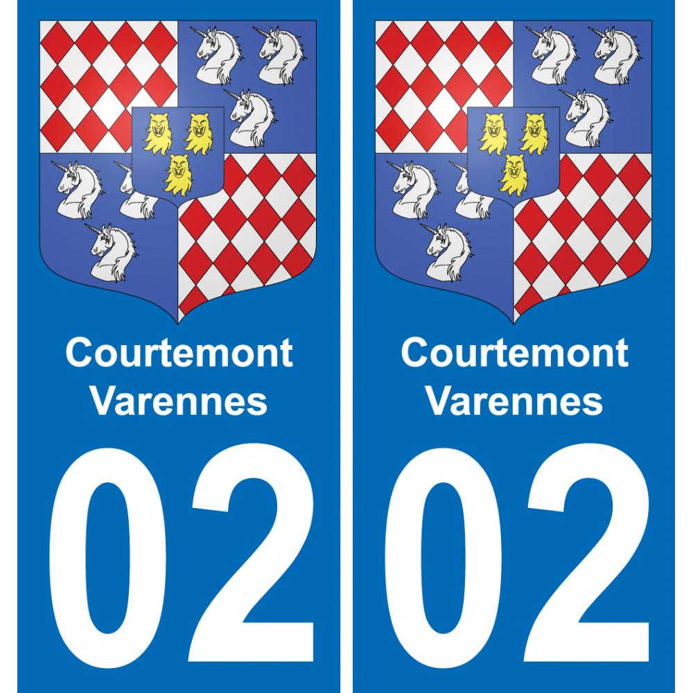 02 CourtemontVarennes autocollant sticker plaque immatriculation auto