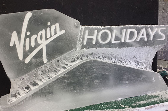 Virgin Holidays Logo Ice Sculpture Corporate Party Ice Sculpture