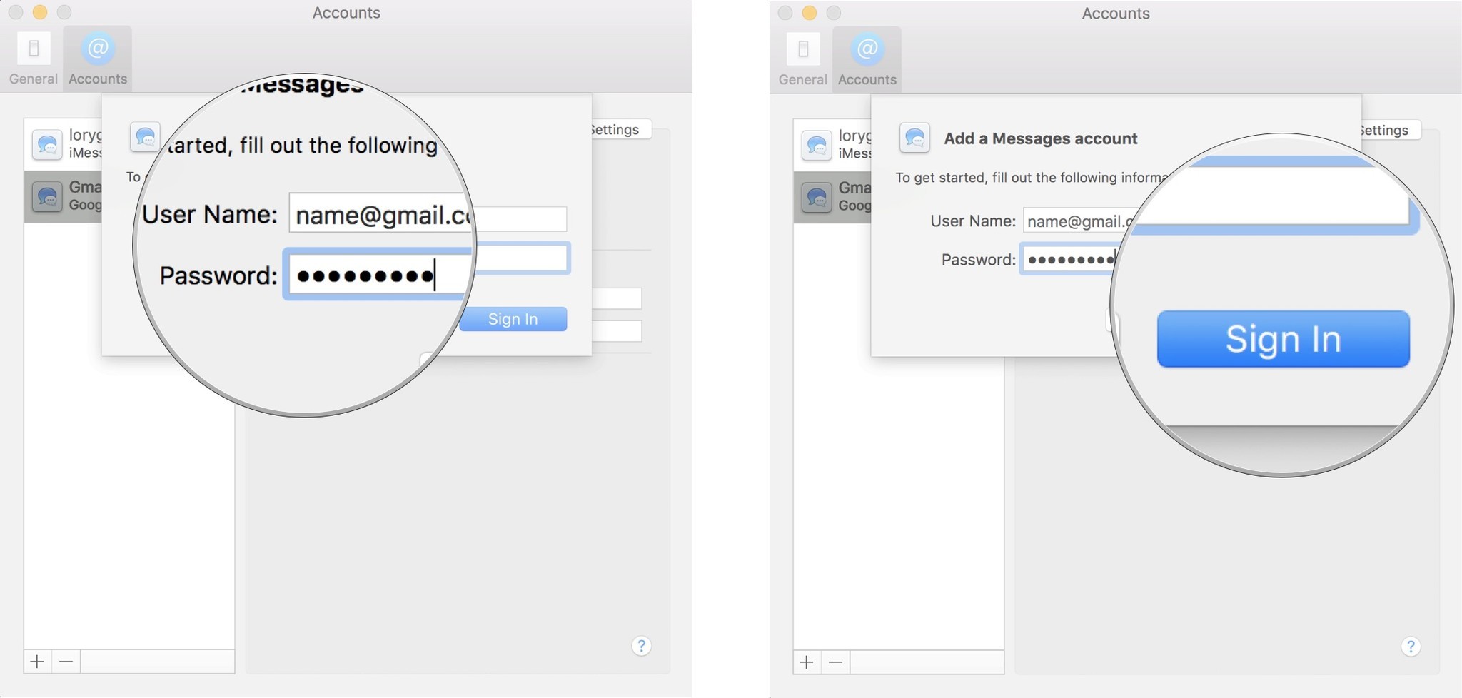 Google chats not working in Messages for Mac in High