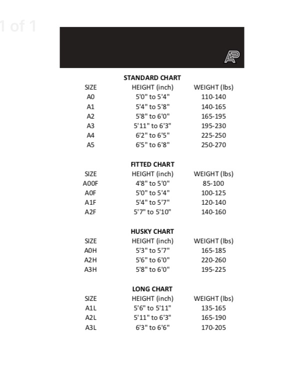 ap-size-chart – Impact Jiu Jitsu