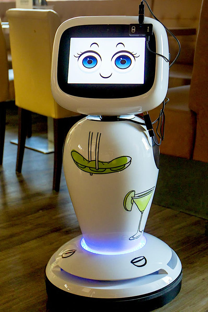 Robot waiters serve drinks and take temperatures at this Dutch