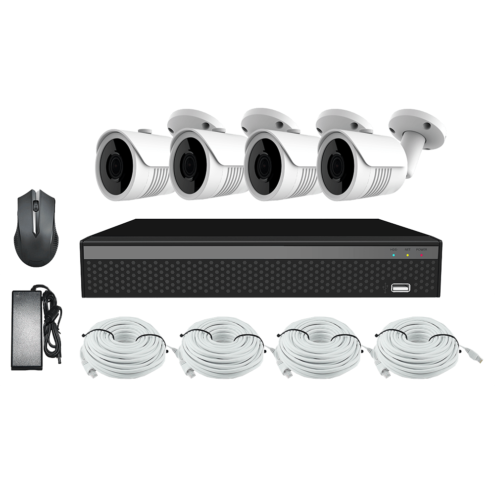 KIT CCTV LONGSE XVR 2MP 4CH NVR3604DP2HSF200 KIT5 IMPORTLATAM