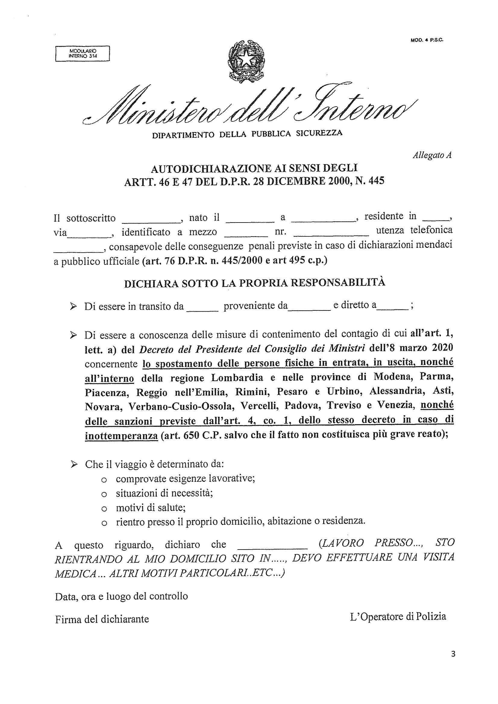 Dichiarazione Ex Art 547 Cpc Fac Simile Procedimento para exame