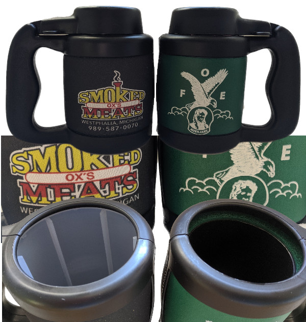 Can Stein w/ Plastic Lid & Soft Foam Liner Item 140 ImprintItems