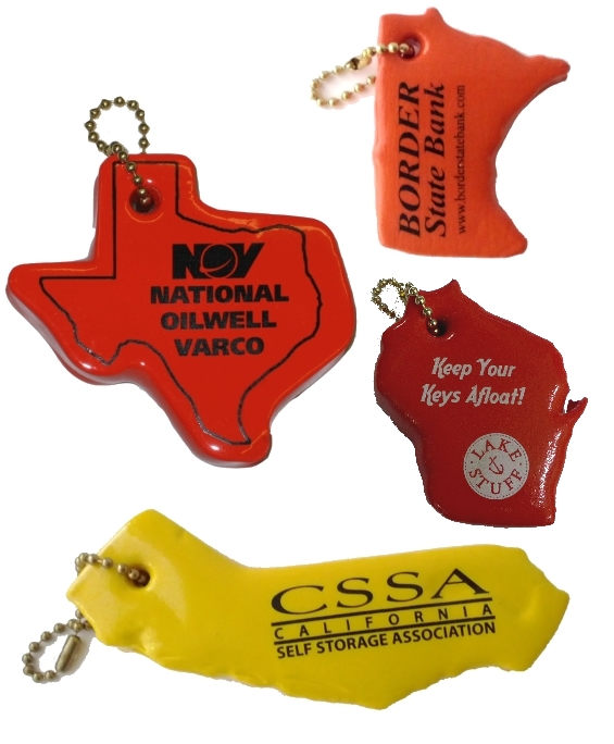 State Shaped Floating Key Chain MADE IN USA Item KF601