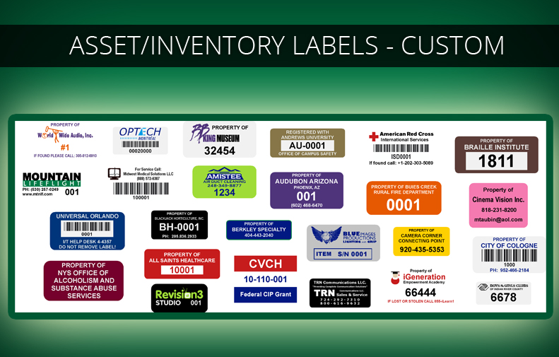Custom Fixed Asset Labels, Inventory Stickers