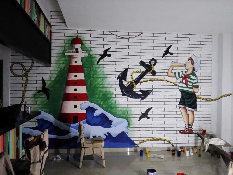 Bitung Mural Service, A Sailor Themed Mural With Inspirational Quote 576_X_768_jpg