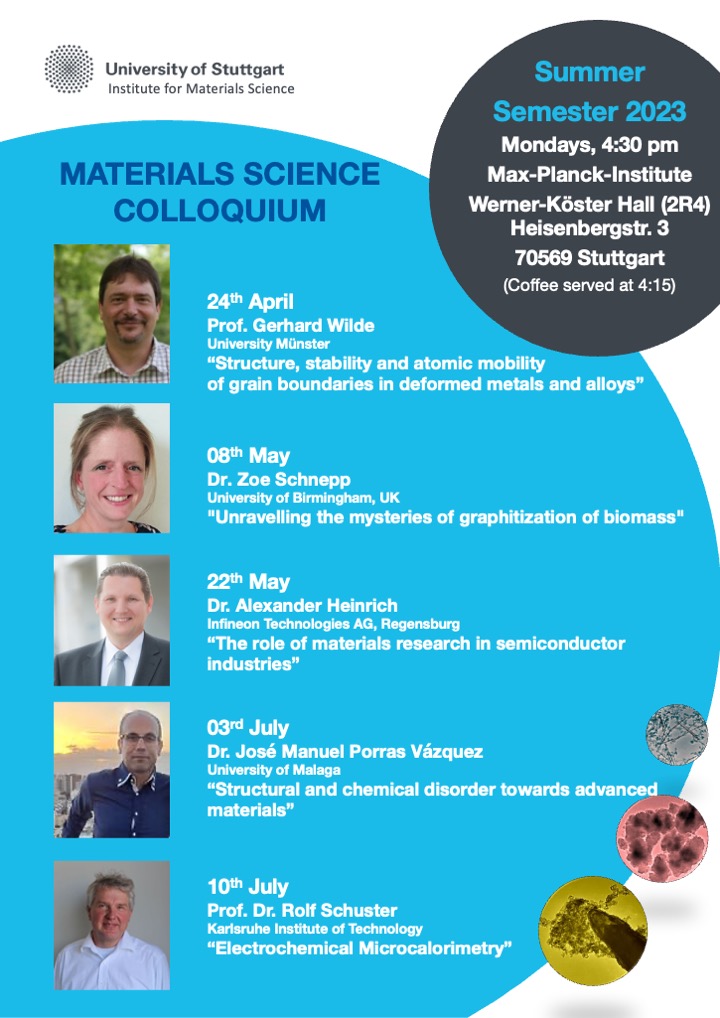 Materials Science Colloquium Summer Semester 2023 News Apr 20, 2023