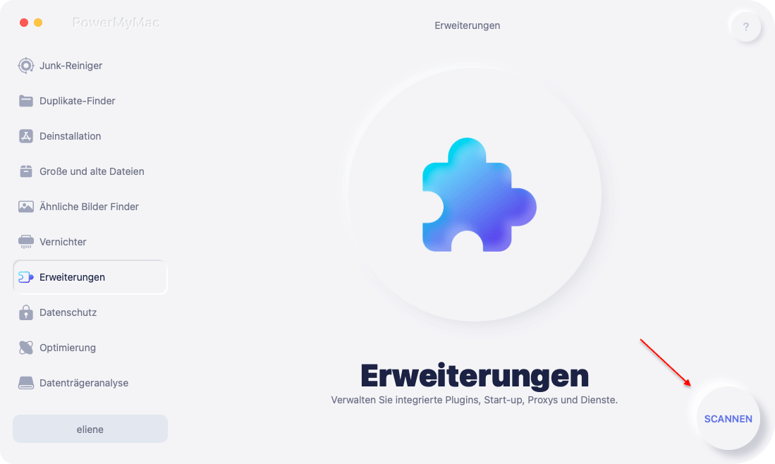 Aktivieren oder deaktivieren Sie die MacErweiterung schnell