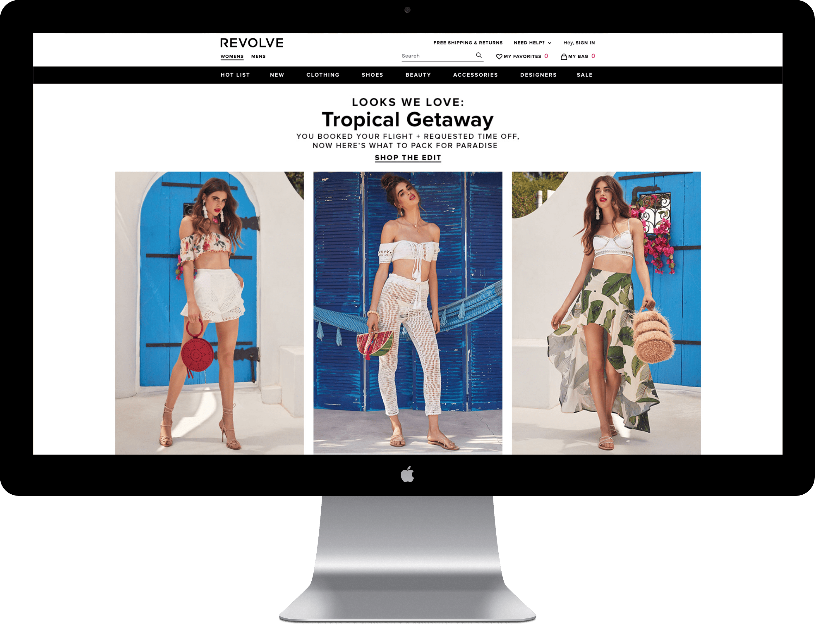 Inaki Serrano Portfolio Revolve Clothing UI Design and