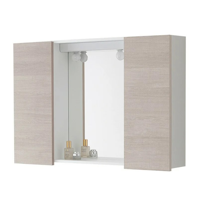 Specchiera Bagno 2 Ante Feridras Mondo Rovere Chiaro L.91xP.17xH.61 eBay