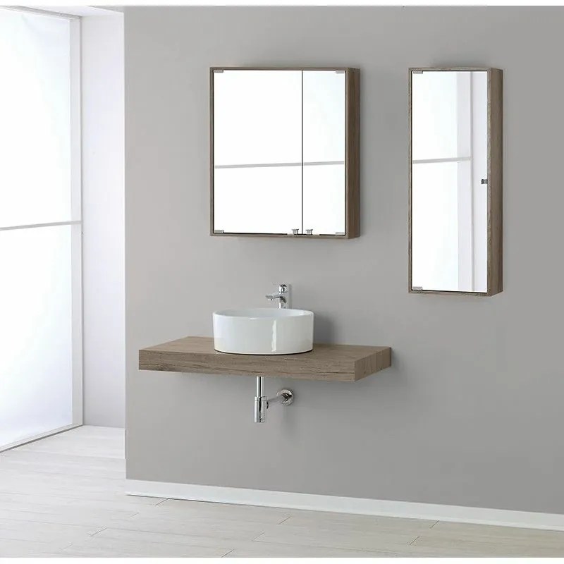 Specchiera Bagno Contenitore 70x60 cm Color Castagno eBay