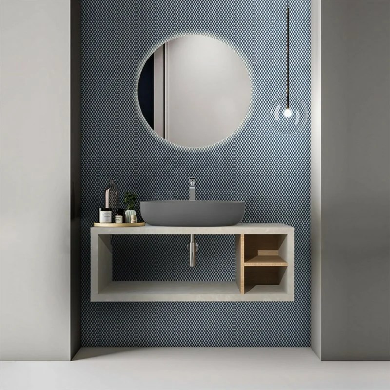 Composizione Bagno Aperta Sospesa Color Grigio Nuvola da 110 cm eBay