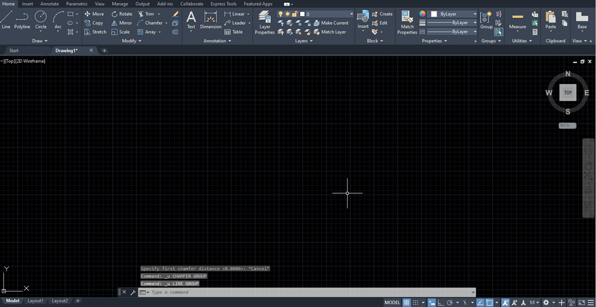AutoCAD 2022 Chamfer Command
