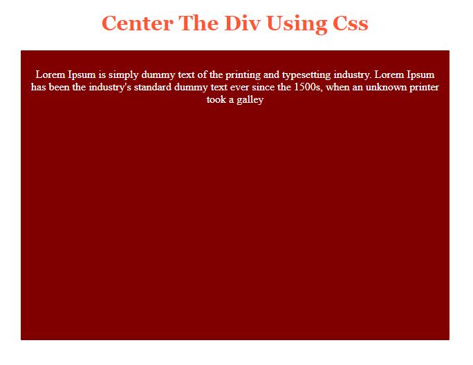How to make a div centre align using CSS?