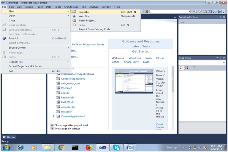 Develop a windows application in C