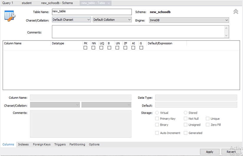 MySQL CREATE TABLE Statement