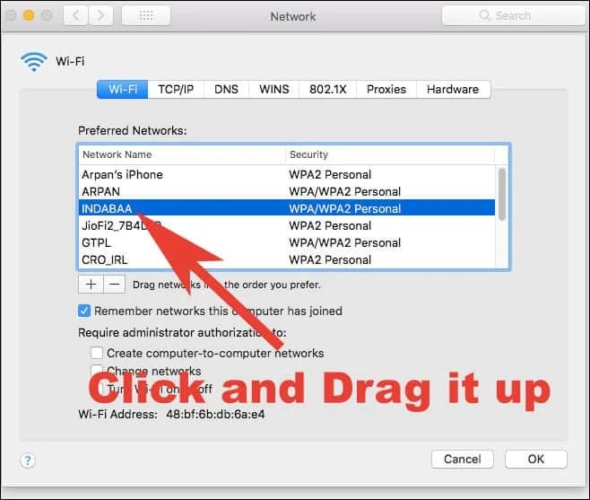 Change WiFi Network Preference Settings On Your Mac [How to]