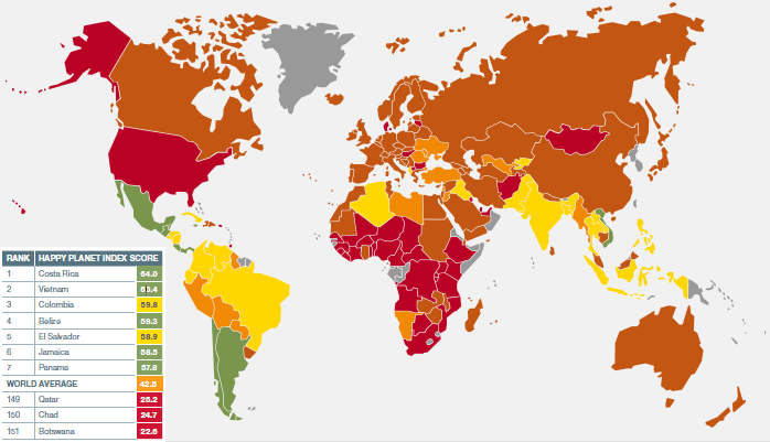 The Happy Index 2012 IndexMundi Blog