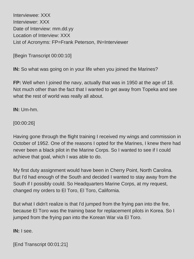 3 Examples of Transcribed Interviews IndianScribes