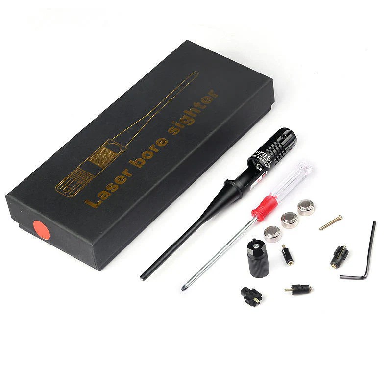 Red Laser Bore Sighter Kit Infrared Calibrator Zeroing Target Settin