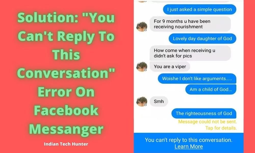 Solution "You Can't Reply To This Conversation" Error On Facebook