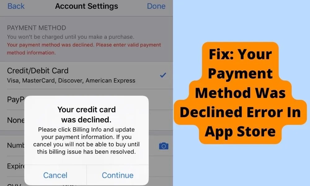 Fix Your Payment Method Was Declined Error In App Store Indian Tech