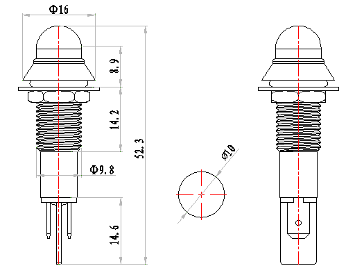 ac power indicator light- 12V Green LED 10MM Coffee Machine Metal