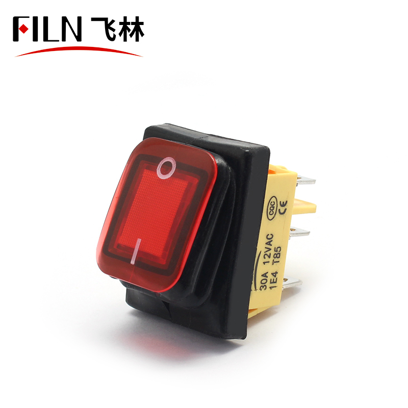 110V yellow 6pin kcd4 onon momentary rocker switch indicatorlight